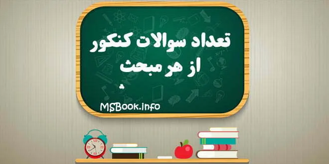 تعداد سوالات کنکور از هر مبحث