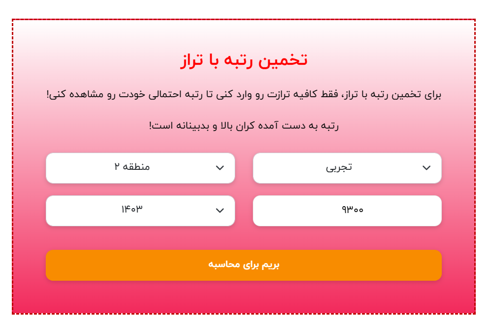 تخمین رتبه با تراز